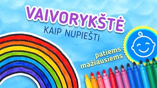 Hey Hey Mokykla VAIVORYKŠTĖ (Kaip paprastai nupiešti vaivorykštę Piešimo pamokos Piešimas vaikams)