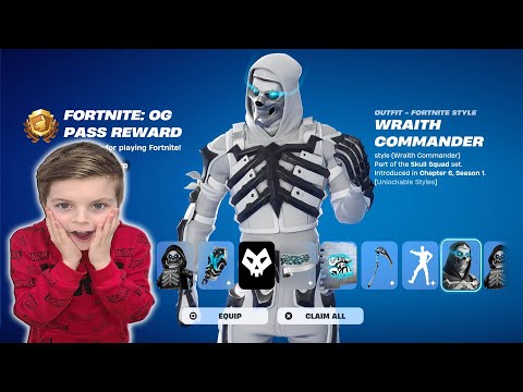 My 11 Year Old Kid Reaction Giving Him NEW Fortnite OG Battle Pass Skins &amp; Unlocking FREE Og Glider