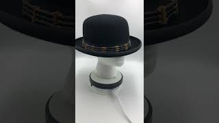 Timeless Sophistication Vintage Barlesoni Mens Black Derby Hat In Genuine Fur Felt