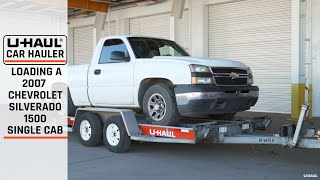 Loading a 2007 Chevrolet Silverado 1500 Single Cab On a U-Haul Car Hauler