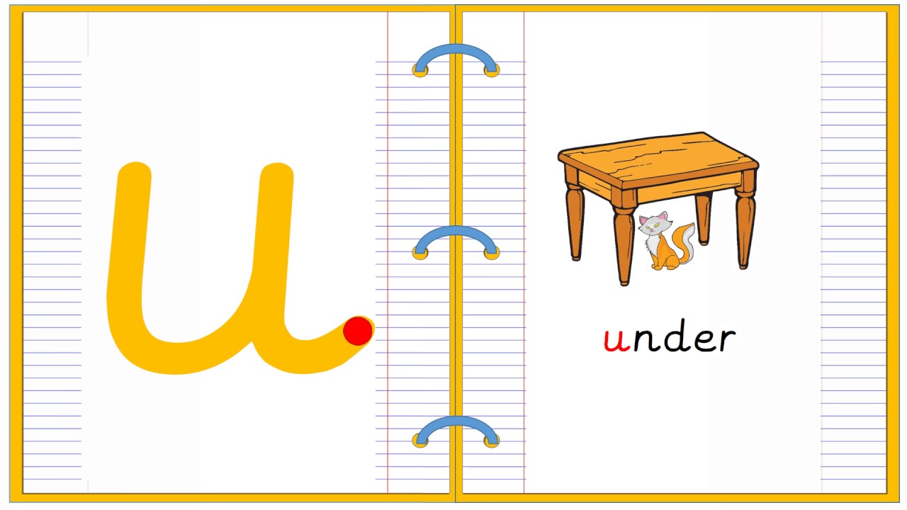 Lowercase Alphabet Letter U Learn to Read and Write - YouTube