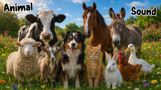 Cute Animal Sounds Learn Cat, Cow, Elephant, Lion, Dog & Sheep Sounds For Kids