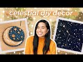 DREAMY CELESTIAL DIY HOME DECOR | Air Dry Clay Incense Holder + Horoscope Constellation Art *CUTE