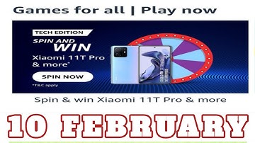 Amazon Tech Edition Spin and Win Answers Today|10 February | Daily Quiz Time