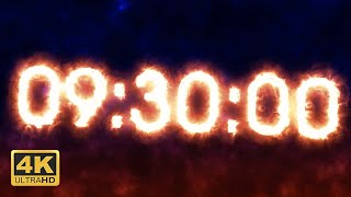 9 Hours 30 Minutes Countdown Timer - Burning [4K]