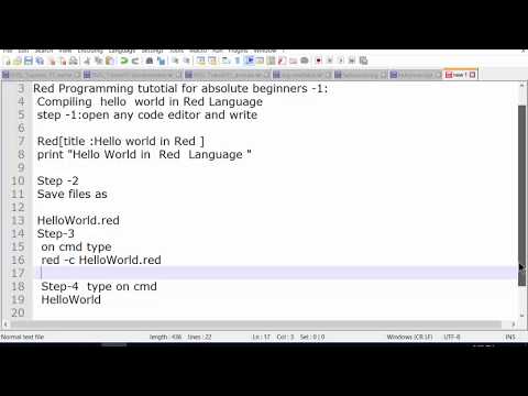Red Programming Language  tutorials for absolute beginners -1:  Compiling  HelloWorld