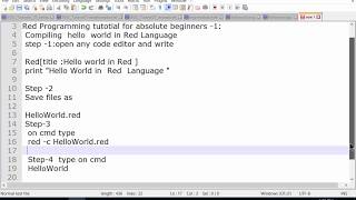 Celebrity Red Programming Language  tutorials for absolute beginners -1:  Compiling  HelloWorld Net Worth