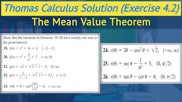 Mean value theorem calculus urdu | Thomas calculus exercise 4.2 Q19 to Q26 || Lec 17