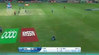 Gerhard Erasmus of Namibia takes a spectacular catch.. Just watch....