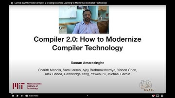 LCTES 2020 keynote Compiler 2 0 Using Machine Learning to Modernize Compiler Technology