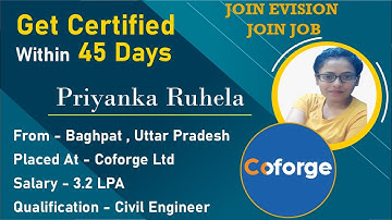 Congrats ,Priyanka | Civil Engineer | Salary 3.2 LPA |Got Selected as System Engineer in Coforge Ltd