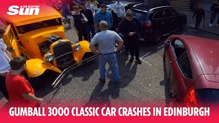 Moment 93-Year-Old Vintage Ford Crashes Just Seconds After Starting Gumball Rally In Edinburgh