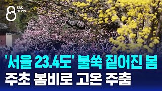 '서울 23.4도' 불쑥 짙어진 봄…주초 봄비로 고온 …