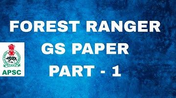 APSC FOREST RANGER II GS PAPER ll 08/01/2023
