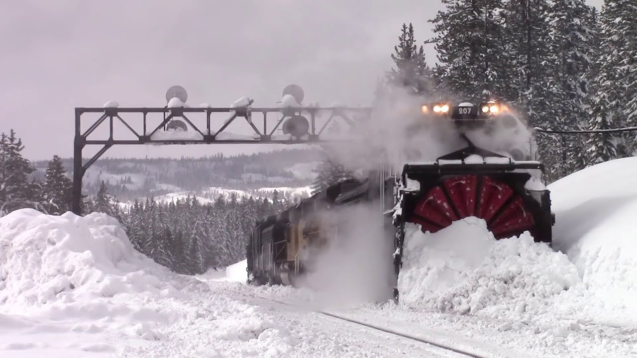 Train Snow Plows In Action At Railways Youtube