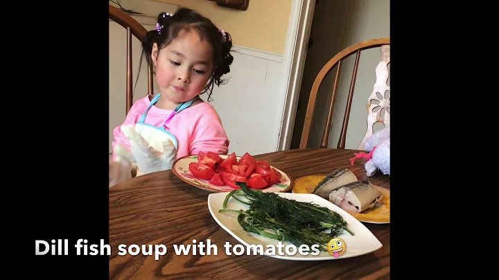 Dill fish soup with tomatoes