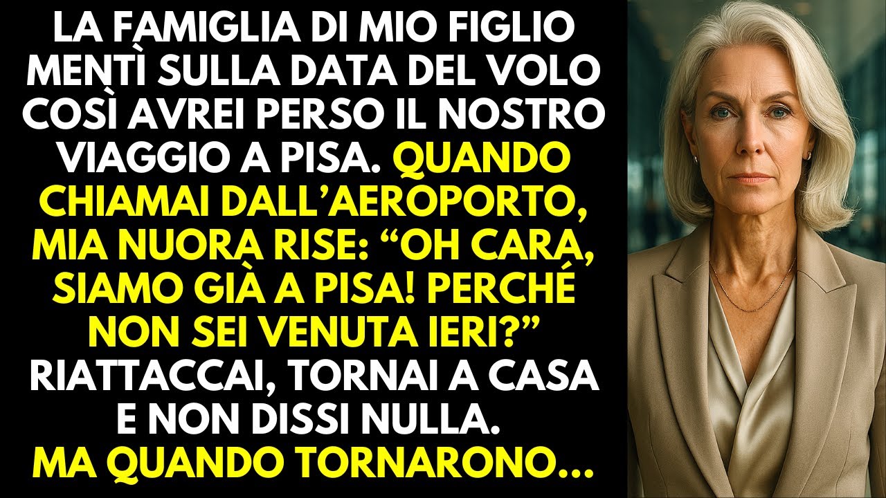 La famiglia di mio figlio ha mentito sulla data del viaggio per farmi perdere Pisa — al ritorno, io…