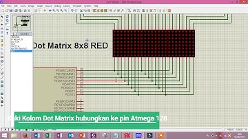 Simulasi Atmega + 74HC595 + Dot Matrix 8x8