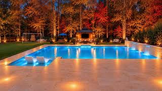 Luxury Fall Pool Ambience 🍂💦 | Relaxing Spa Music & Water Sounds | 3 Hours