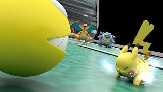 Pacman And Pikachu Against Mewtwo