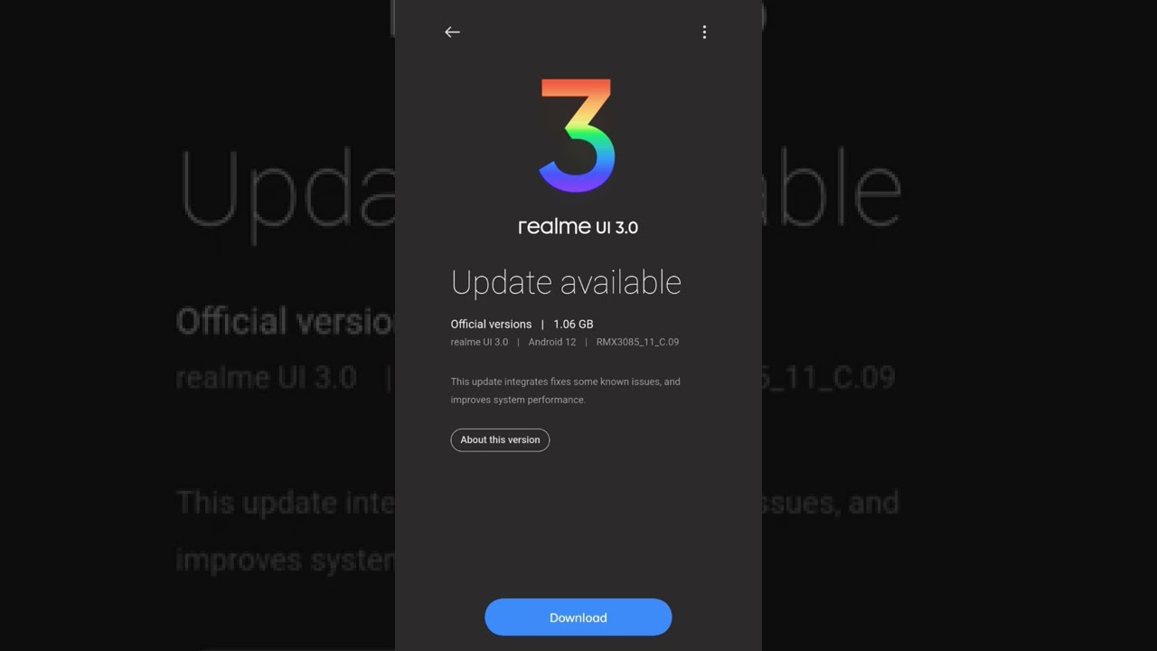 realme 8, update c.09, Android 12