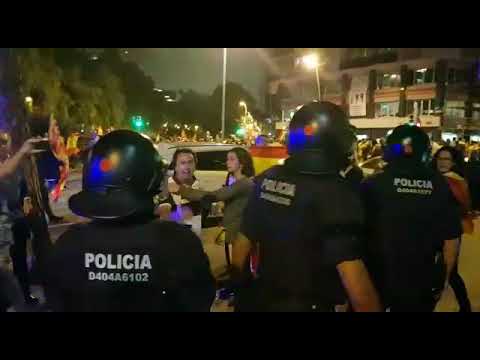Bronca entre madridistas y los Mossos
