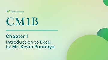 CM1 B - Excel Basics || Introduction to Excel || Finstat || Actuaries