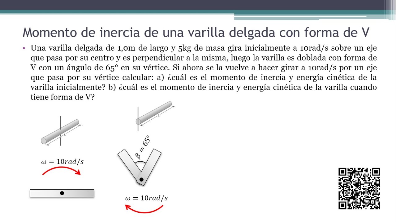 MOMENTO DE INERCIA DE UNA VARILLA DELGADA CON FORMA DE V Cinemática de