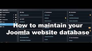 How to maintain your Joomla website database