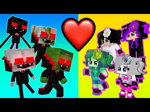 BEAUTIFUL GIRLS vs VAMPIRE BOYS - Love Curse! - Minecraft Animation