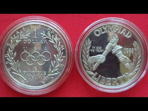 USA One Silver Dollar 1988 OLYMPICS - США Доллар 1988 Олимпиада в Сеуле