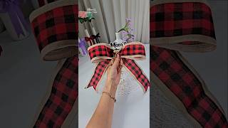 How to Make a Red Plaid Burlap Bow for Home Decor | Easy DIY Tutorial #diy #shortvideo