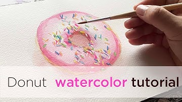 Simple and Easy Watercolor , Donut | Tutorial for beginners