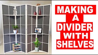 How I make a Room Divider with Shelves | DIY Panel / Foldable Divider with Shelves #diyers #diy