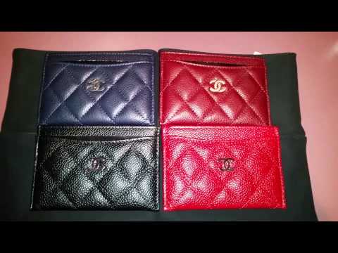 Chanel caviar card holder collection 