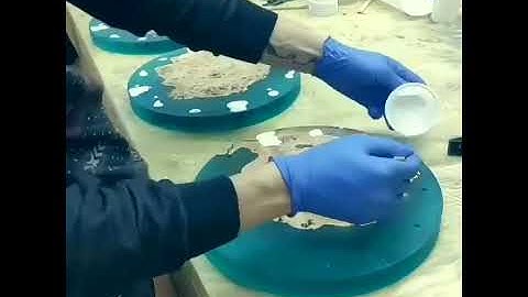 Seashore clock with wood and resin #epoxy #resin #wood #shorts #DIY #video