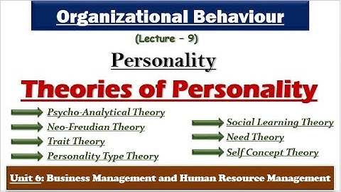 Theories of Personality| Personality in Organisational Behaviour ugc net| Business Mgt. & HRM