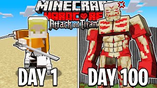 I Survived 100 DAYS as the ARMORED TITAN in HARDCORE Minecraft! screenshot 5