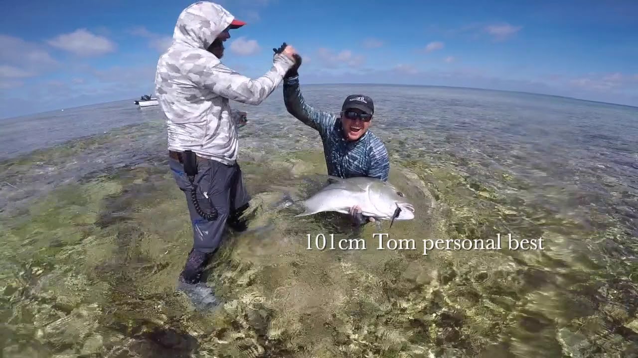 Flyfishing GT Personal best on fly