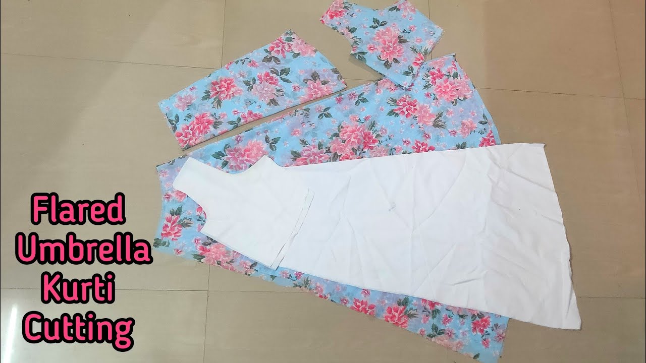 Flared kurti cutting method/ Umbrella kurti cutting method Long kurti