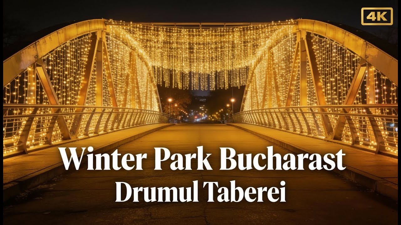 Peaceful Winter Park: Bucharest Drumul Taberei 4K Walking Tour