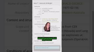 Perth Archival Retrieval Help What the file can establish The catalogue entry already establishes
