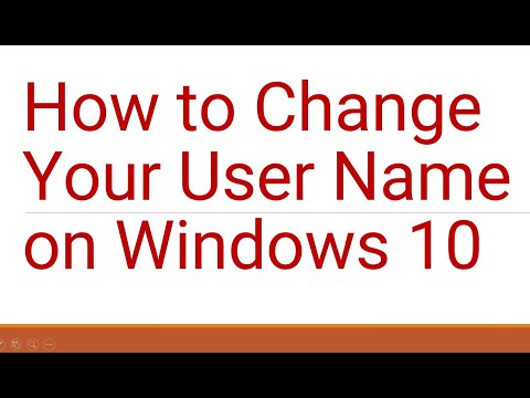 Video: Ինչպես փոխել օգտվողի անունը Windows 10-ում