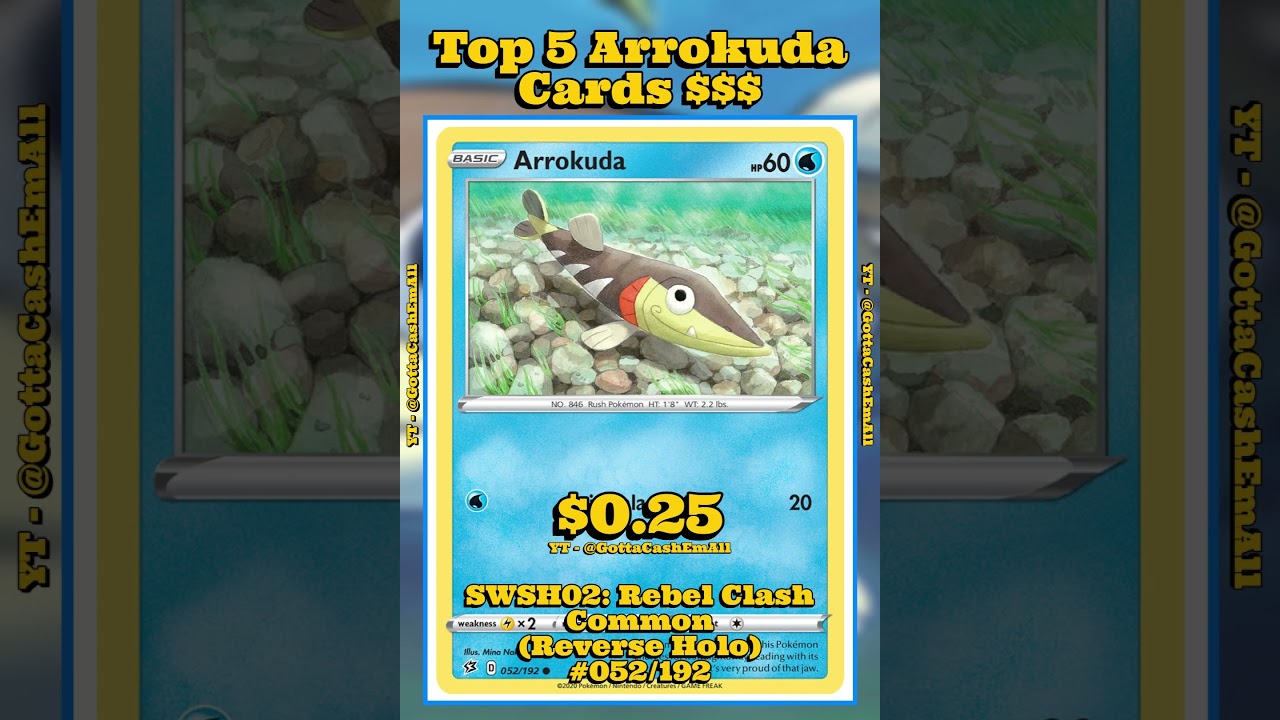 Top 5 RAREST Arrokuda Pokmon Cards!  #pokemon #top5 #tcg #pokmon  #pokemoncards #pokemontcg - YouTube