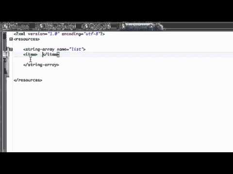 Android Application Development   55   Setting up a String array resource