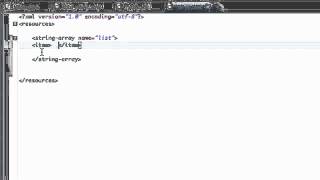 Android Application Development 55 Setting up a String array resource