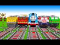 【踏切アニメ】複雑な電車 5 Trains Thomas Climbing Pynamid 2025j 🚍 Fumikiri 3D Railroad Crossing Animation #train