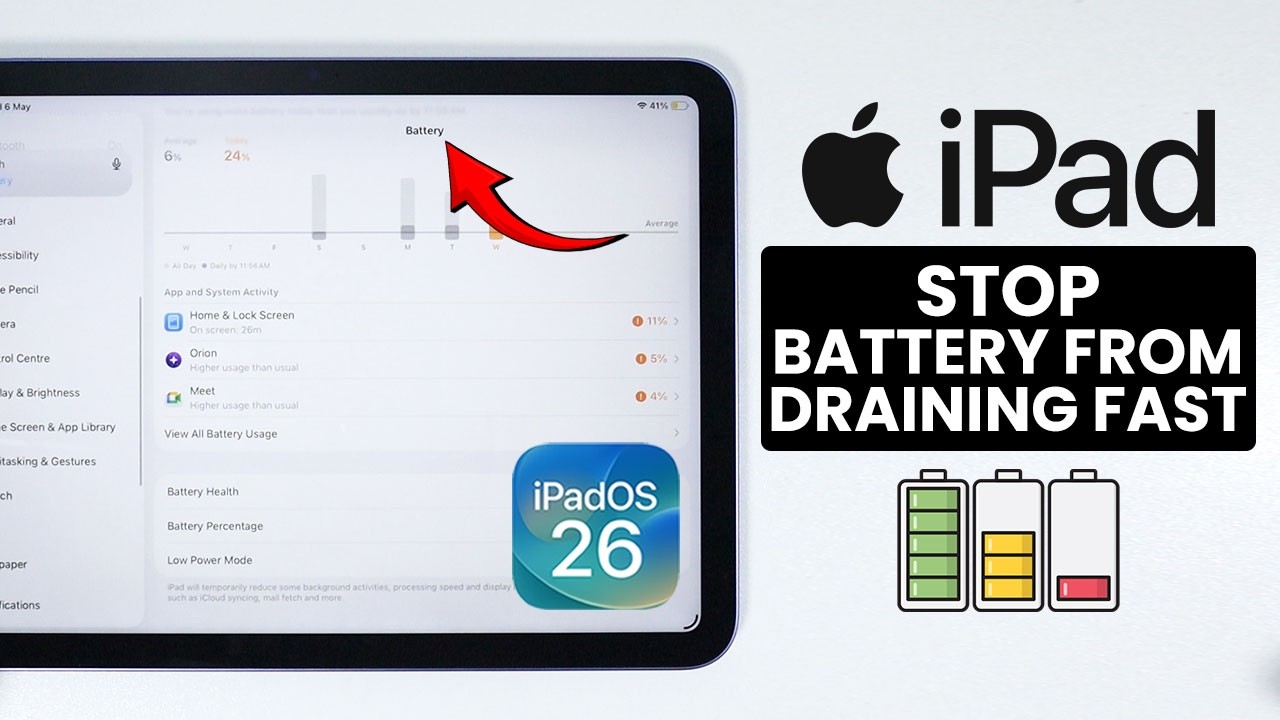 How to FIX Battery Drain Problem on iPad - Stop Battery from Draining ...