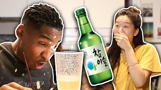 My Fiance Tries Korean Drinks For The First Time! | SLICE n RICE 🍕🍚 My Fiance Tries Korean Drinks For The First Time! | SLICE n RICE 🍕🍚