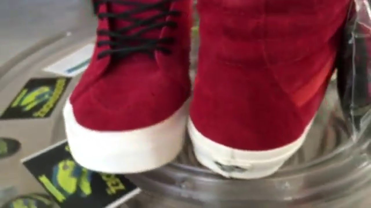 vans sk8 hi red suede